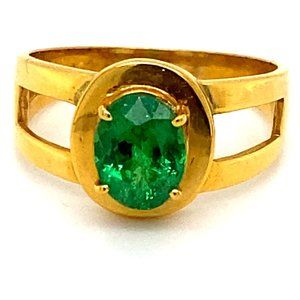 Tsavorite Garnet 1.72ct Solid 21K Yellow Gold Ring